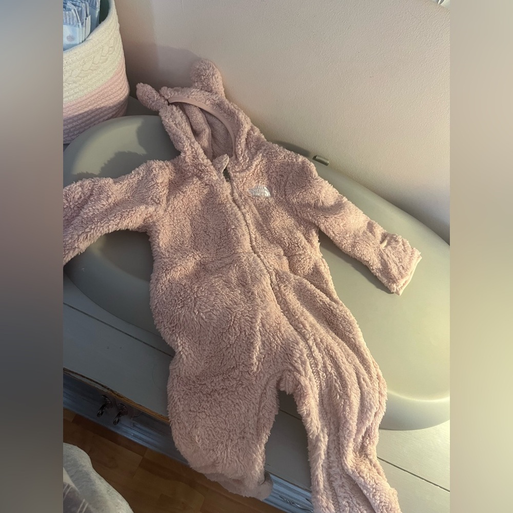 The North Face Pink Fleece Kids Bodysuit
